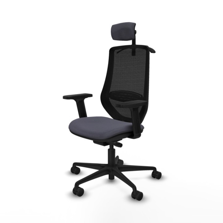 Mardos traslack bali gris oscuro brazos 2D base nailon ruedas 65mm nailon cabecero 2D perchero