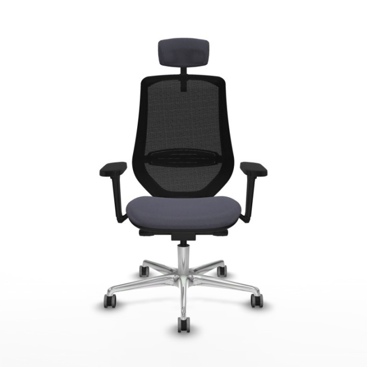 Mardos traslack bali gris oscuro brazos 3D base aluminio ruedas 65mm engomadas cabecero 2D perchero