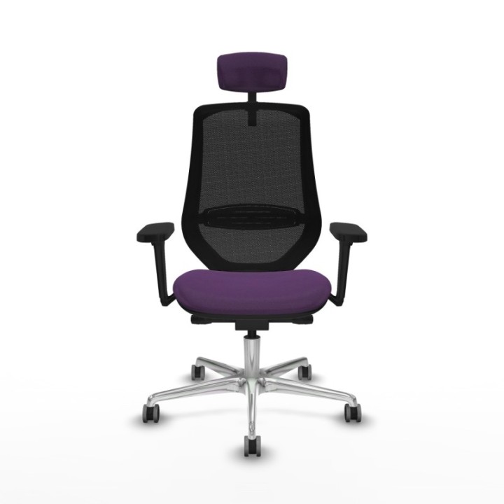 Mardos traslack bali morado brazos 3D base aluminio ruedas 65mm engomadas cabecero 2D perchero