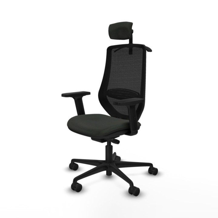 Mardos traslack bali negro brazos 2D base nailon ruedas 65mm nailon cabecero 2D perchero