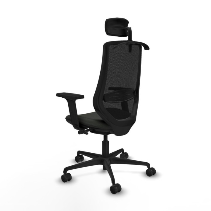 Mardos traslack bali negro brazos 2D base nailon ruedas 65mm nailon cabecero 2D perchero