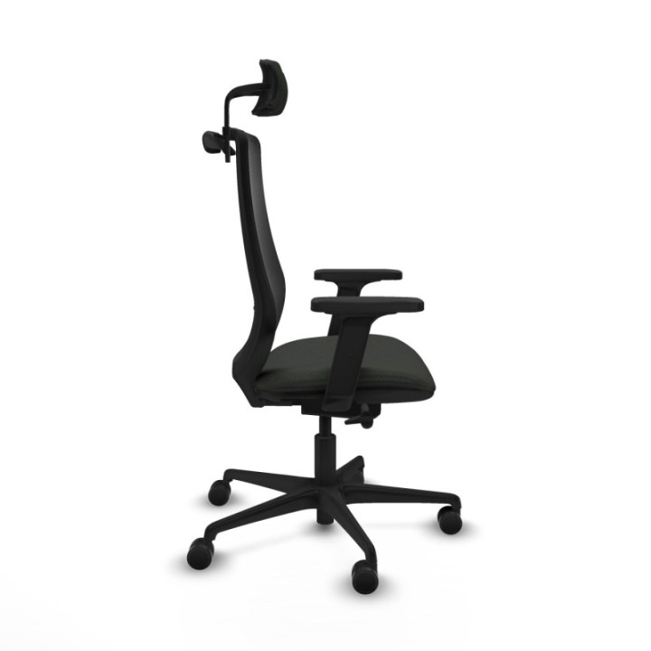 Mardos traslack bali negro brazos 2D base nailon ruedas 65mm nailon cabecero 2D perchero