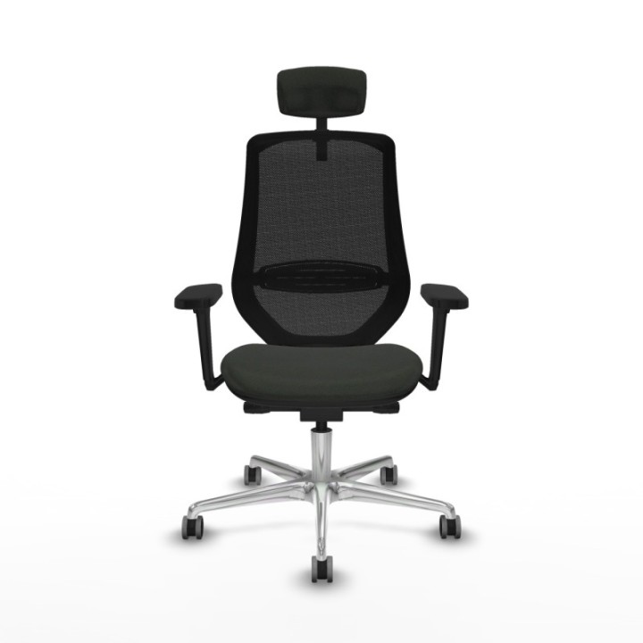 Mardos traslack bali negro brazos 3D base aluminio ruedas 65mm engomadas cabecero 2D perchero