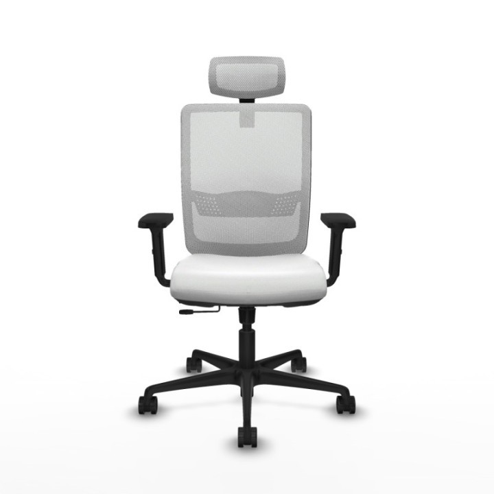 Haches traslack malla blanca bali blanco brazos 2D base nailon cabecero malla 2D ruedas 65mm nailon