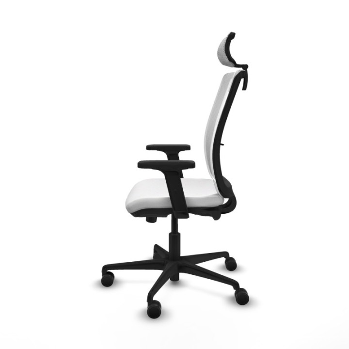 Haches traslack malla blanca bali blanco brazos 2D base nailon cabecero malla 2D ruedas 65mm nailon