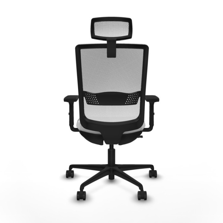 Haches traslack malla blanca bali blanco brazos 2D base nailon cabecero malla 2D ruedas 65mm nailon