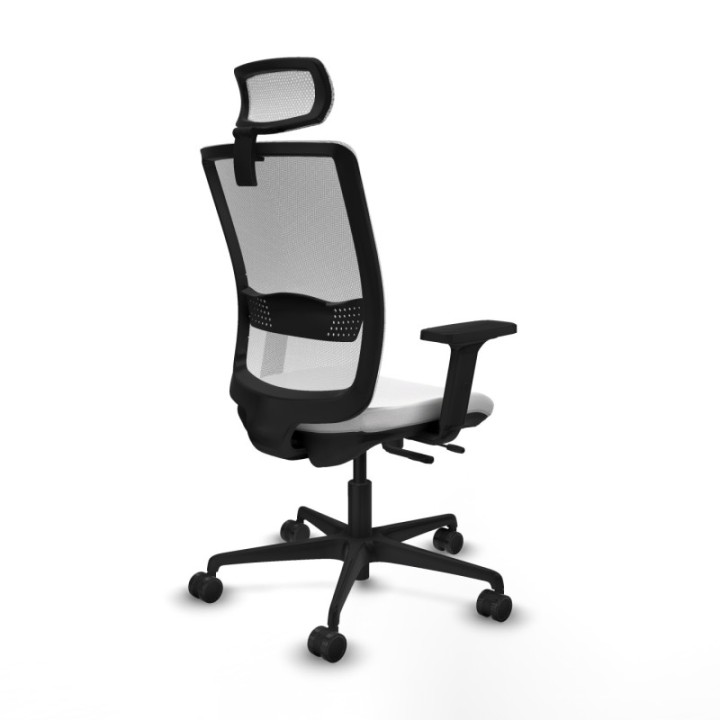 Haches traslack malla blanca bali blanco brazos 2D base nailon cabecero malla 2D ruedas 65mm nailon