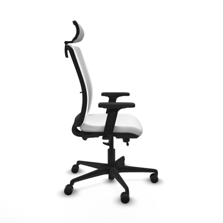 Haches traslack malla blanca bali blanco brazos 2D base nailon cabecero malla 2D ruedas 65mm nailon