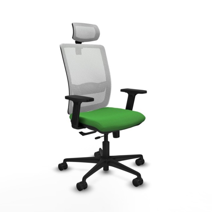 Haches traslack malla blanca bali verde brazos 2D base nailon cabecero malla 2D ruedas 65mm nailon