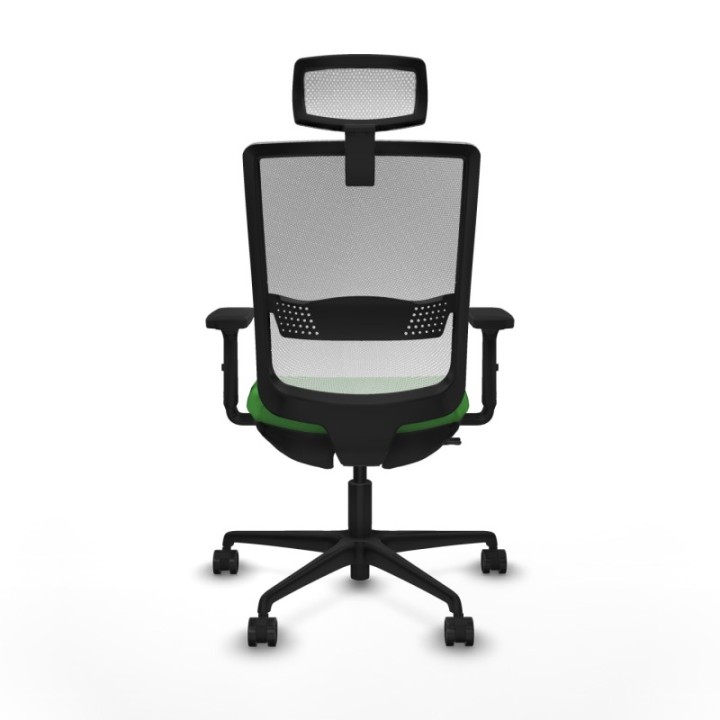 Haches traslack malla blanca bali verde brazos 2D base nailon cabecero malla 2D ruedas 65mm nailon