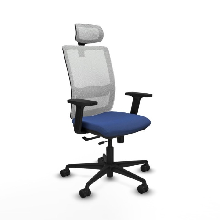 Haches traslack malla blanca bali azul marino brazos 2D base nailon cabecero malla 2D ruedas 65mm nailon