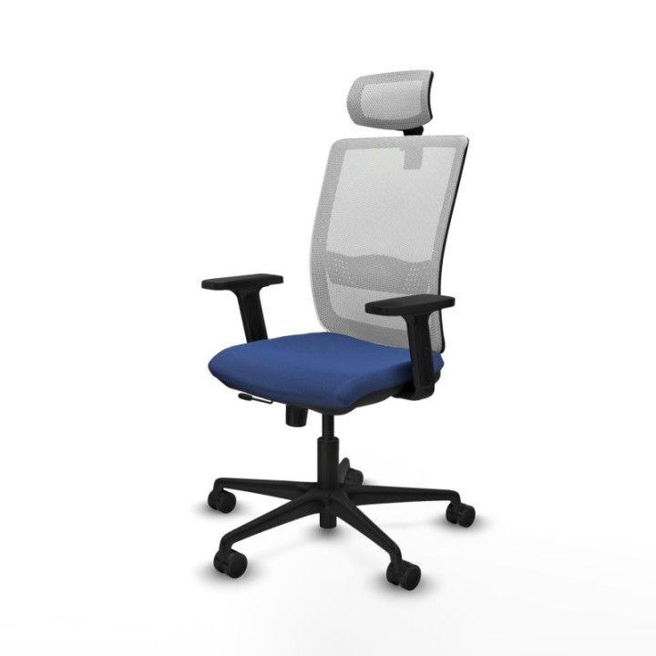 Haches traslack malla blanca bali azul marino brazos 2D base nailon cabecero malla 2D ruedas 65mm nailon