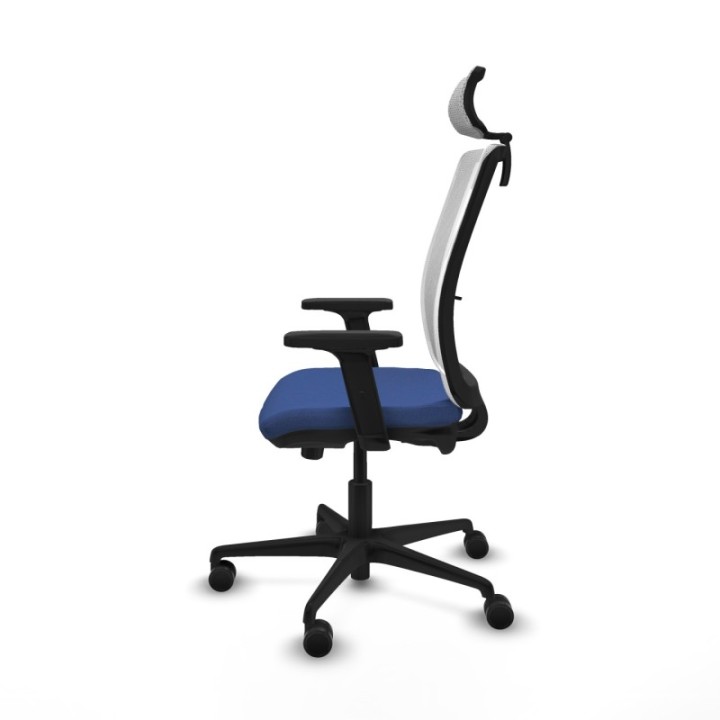 Haches traslack malla blanca bali azul marino brazos 2D base nailon cabecero malla 2D ruedas 65mm nailon