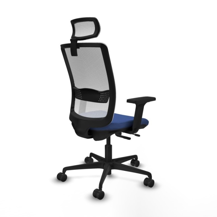 Haches traslack malla blanca bali azul marino brazos 2D base nailon cabecero malla 2D ruedas 65mm nailon