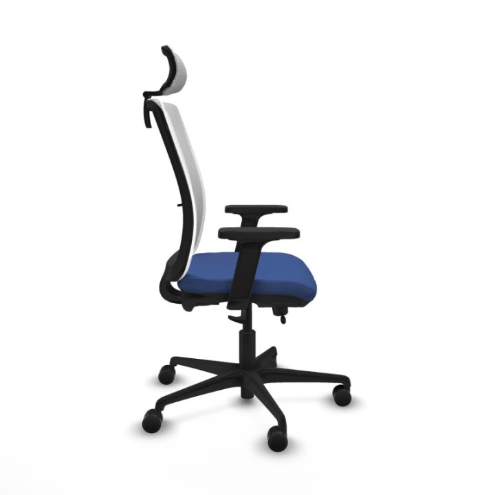 Haches traslack malla blanca bali azul marino brazos 2D base nailon cabecero malla 2D ruedas 65mm nailon