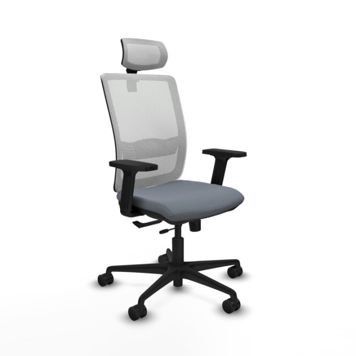 Haches traslack malla blanca bali gris brazos 2D base nailon cabecero malla 2D ruedas 65mm nailon