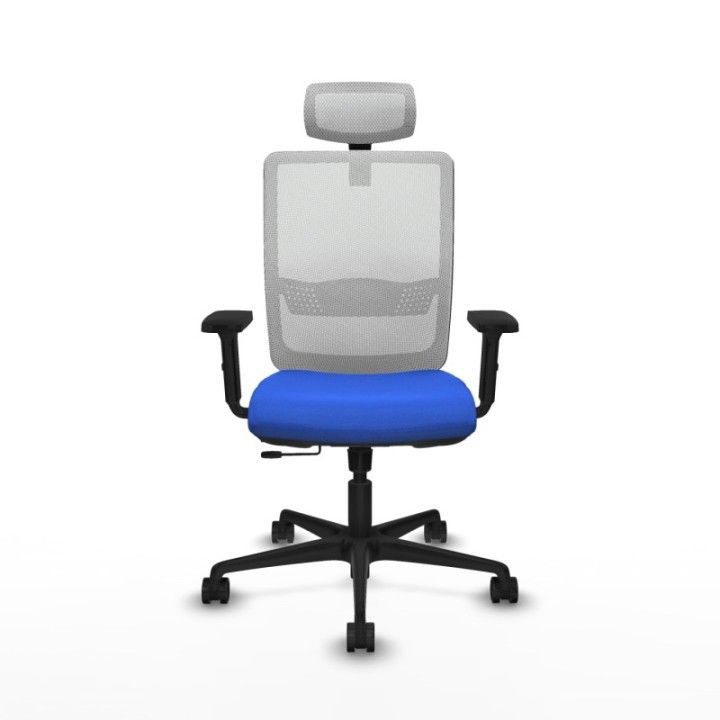 Haches traslack malla blanca bali azul brazos 2D base nailon cabecero malla 2D ruedas 65mm nailon