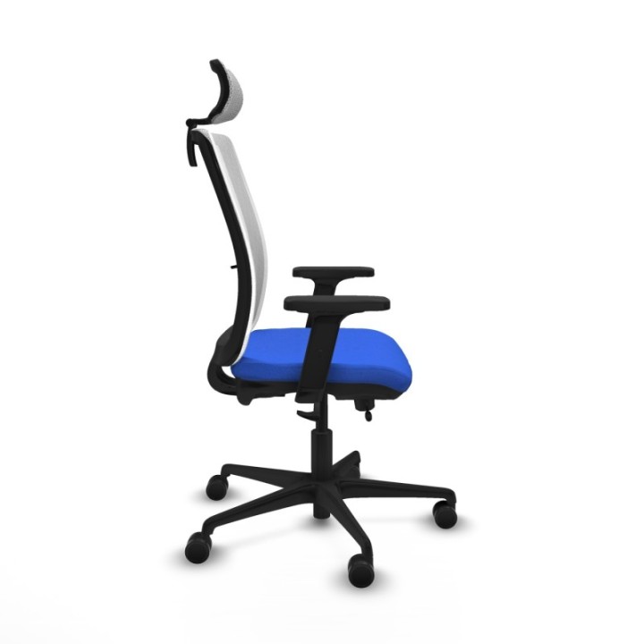 Haches traslack malla blanca bali azul brazos 2D base nailon cabecero malla 2D ruedas 65mm nailon