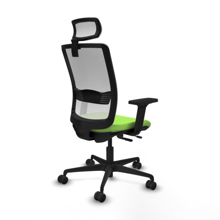 Haches traslack malla blanca bali pistacho brazos 2D base nailon cabecero malla 2D ruedas 65mm nailon