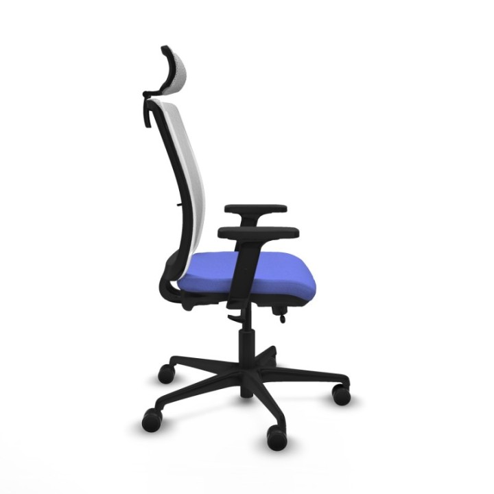 Haches traslack malla blanca bali azul claro brazos 2D base nailon cabecero malla 2D ruedas 65mm nailon