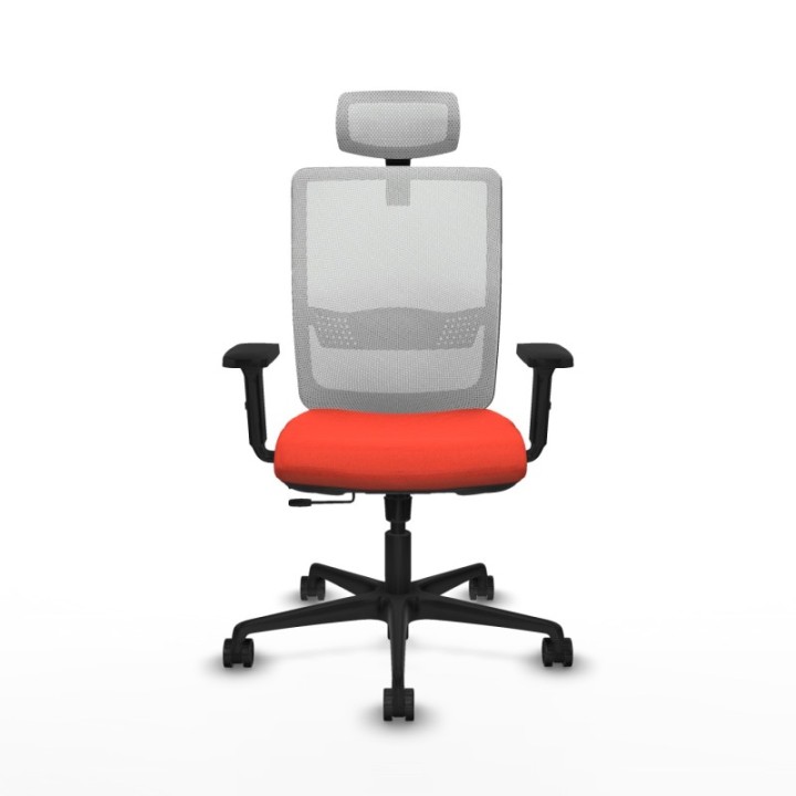 Haches traslack malla blanca bali naranja oscuro brazos 2D base nailon cabecero malla 2D ruedas 65mm nailon