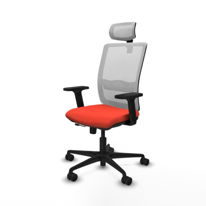 Haches traslack malla blanca bali naranja oscuro brazos 2D base nailon cabecero malla 2D ruedas 65mm nailon