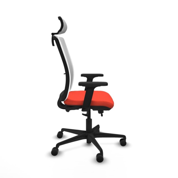 Haches traslack malla blanca bali naranja oscuro brazos 2D base nailon cabecero malla 2D ruedas 65mm nailon