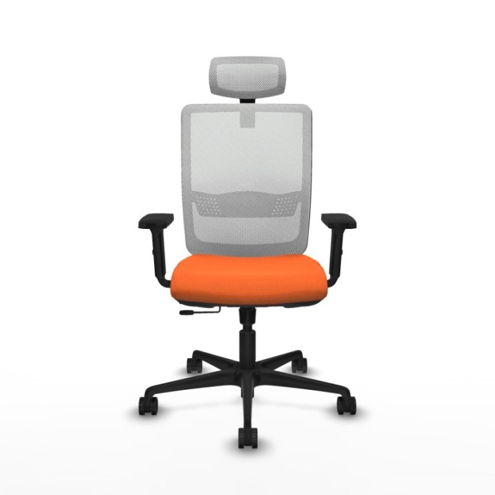 Haches traslack malla blanca bali naranja brazos 2D base nailon cabecero malla 2D ruedas 65mm nailon