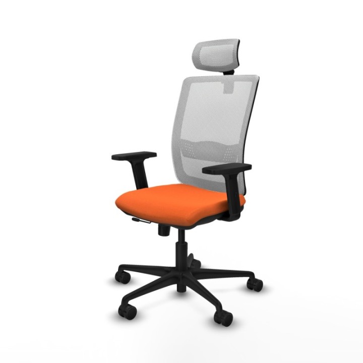 Haches traslack malla blanca bali naranja brazos 2D base nailon cabecero malla 2D ruedas 65mm nailon