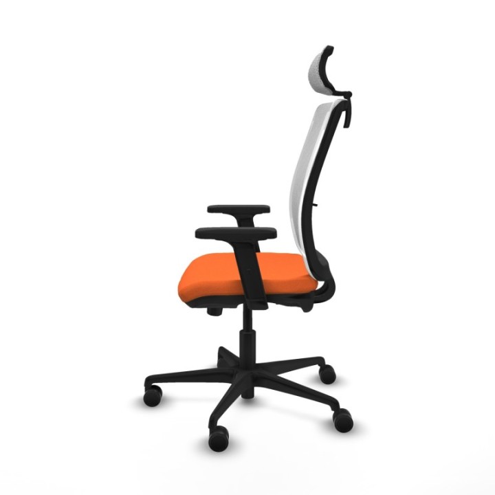 Haches traslack malla blanca bali naranja brazos 2D base nailon cabecero malla 2D ruedas 65mm nailon