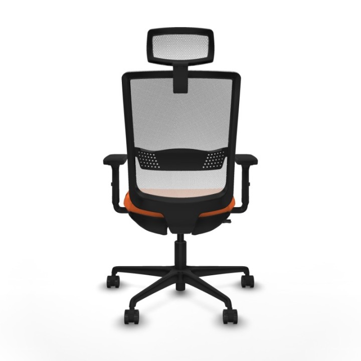 Haches traslack malla blanca bali naranja brazos 2D base nailon cabecero malla 2D ruedas 65mm nailon