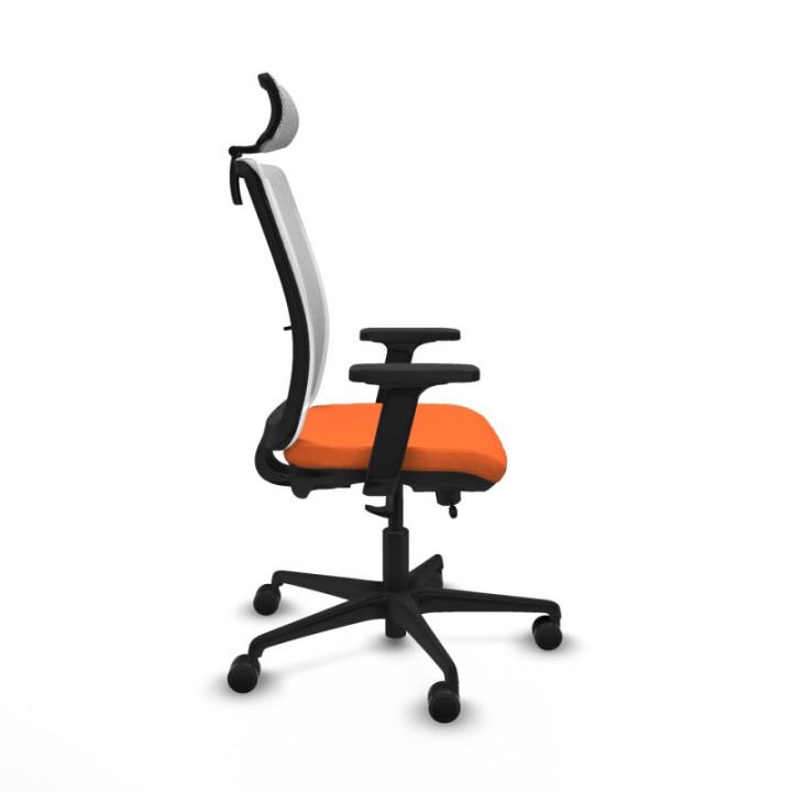 Haches traslack malla blanca bali naranja brazos 2D base nailon cabecero malla 2D ruedas 65mm nailon