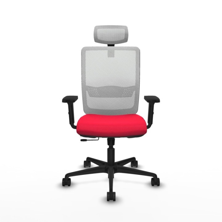 Haches traslack malla blanca bali rojo brazos 2D base nailon cabecero malla 2D ruedas 65mm nailon