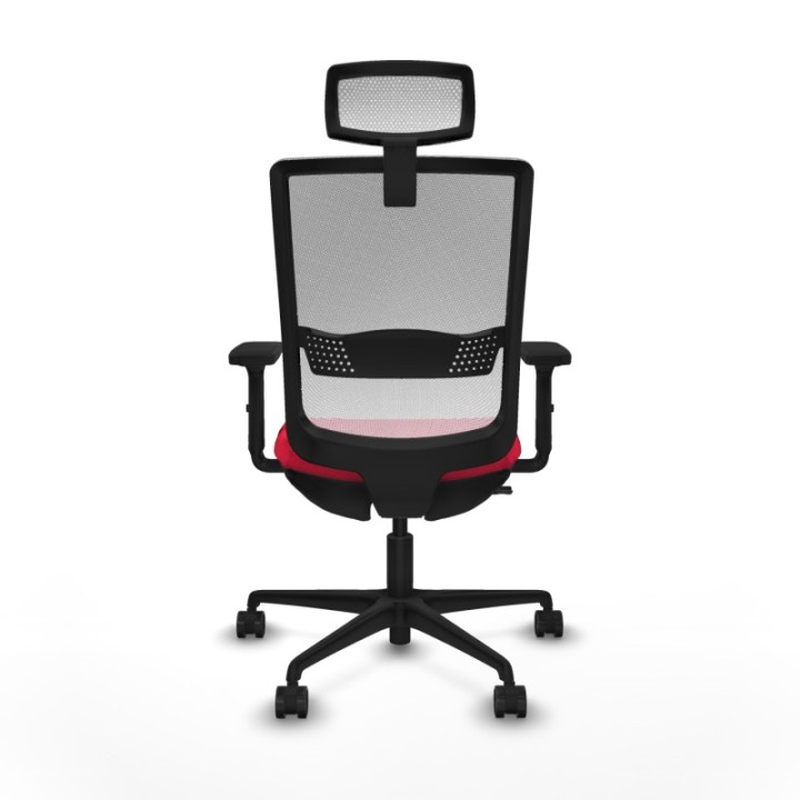 Haches traslack malla blanca bali rojo brazos 2D base nailon cabecero malla 2D ruedas 65mm nailon