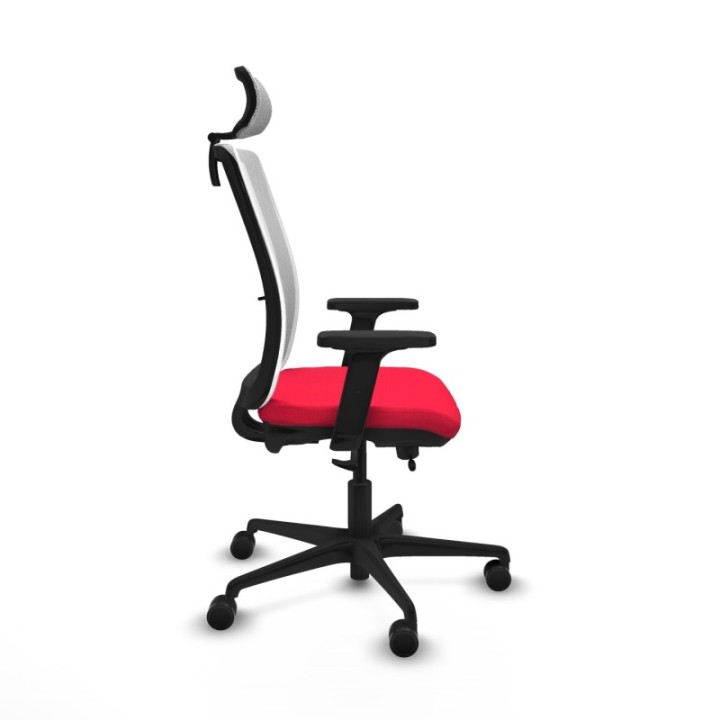 Haches traslack malla blanca bali rojo brazos 2D base nailon cabecero malla 2D ruedas 65mm nailon