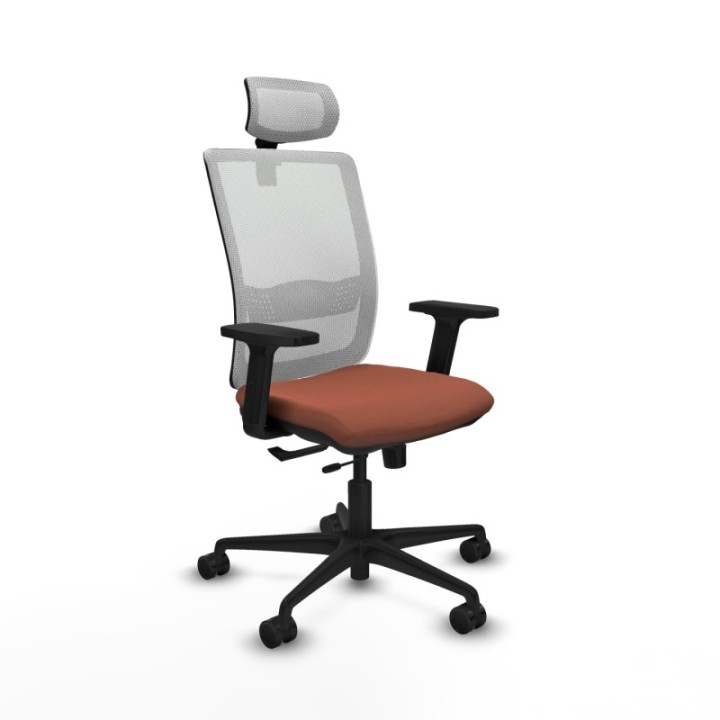 Haches traslack malla blanca bali marrón brazos 2D base nailon cabecero malla 2D ruedas 65mm nailon