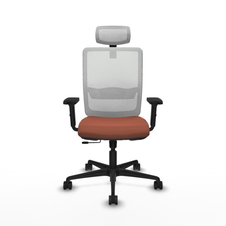 Haches traslack malla blanca bali marrón brazos 2D base nailon cabecero malla 2D ruedas 65mm nailon