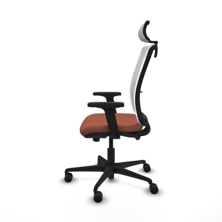 Haches traslack malla blanca bali marrón brazos 2D base nailon cabecero malla 2D ruedas 65mm nailon