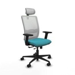 Haches traslack malla blanca bali turquesa brazos 2D base nailon cabecero malla 2D ruedas 65mm nailon