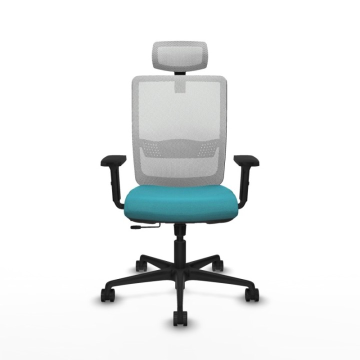 Haches traslack malla blanca bali turquesa brazos 2D base nailon cabecero malla 2D ruedas 65mm nailon