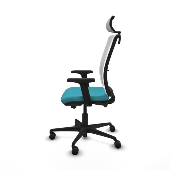 Haches traslack malla blanca bali turquesa brazos 2D base nailon cabecero malla 2D ruedas 65mm nailon