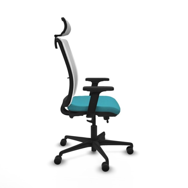 Haches traslack malla blanca bali turquesa brazos 2D base nailon cabecero malla 2D ruedas 65mm nailon