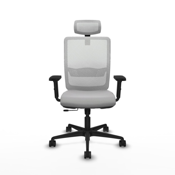 Haches traslack malla blanca bali gris claro brazos 2D base nailon cabecero malla 2D ruedas 65mm nailon