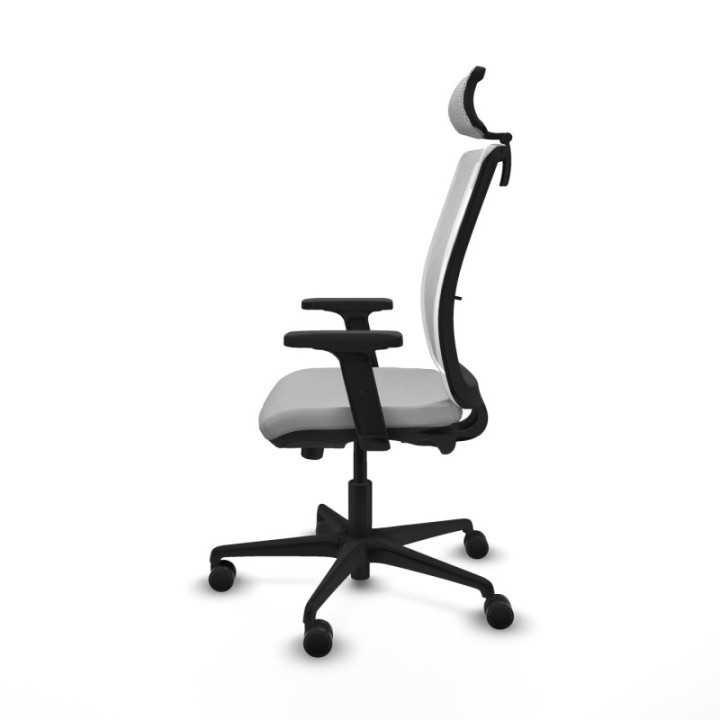 Haches traslack malla blanca bali gris claro brazos 2D base nailon cabecero malla 2D ruedas 65mm nailon