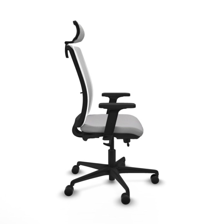 Haches traslack malla blanca bali gris claro brazos 2D base nailon cabecero malla 2D ruedas 65mm nailon