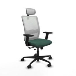 Haches traslack malla blanca bali verde botella brazos 2D base nailon cabecero malla 2D ruedas 65mm nailon