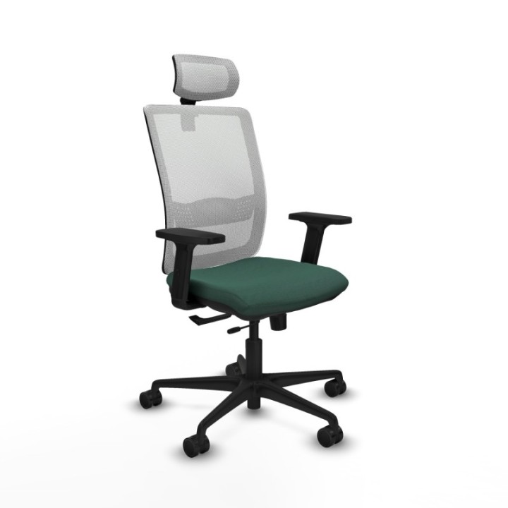 Haches traslack malla blanca bali verde botella brazos 2D base nailon cabecero malla 2D ruedas 65mm nailon