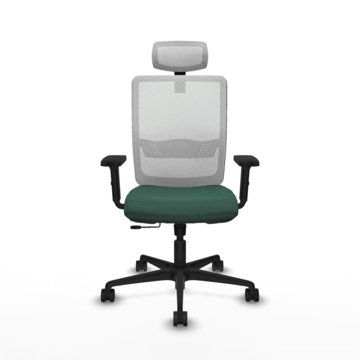 Haches traslack malla blanca bali verde botella brazos 2D base nailon cabecero malla 2D ruedas 65mm nailon