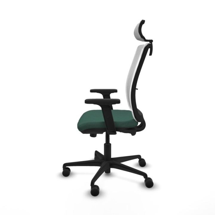 Haches traslack malla blanca bali verde botella brazos 2D base nailon cabecero malla 2D ruedas 65mm nailon