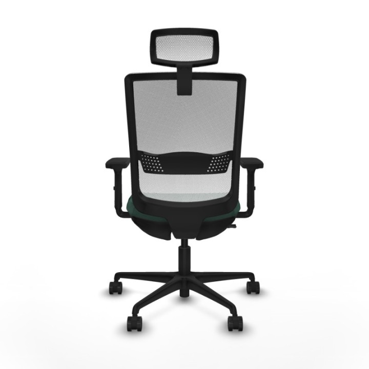 Haches traslack malla blanca bali verde botella brazos 2D base nailon cabecero malla 2D ruedas 65mm nailon